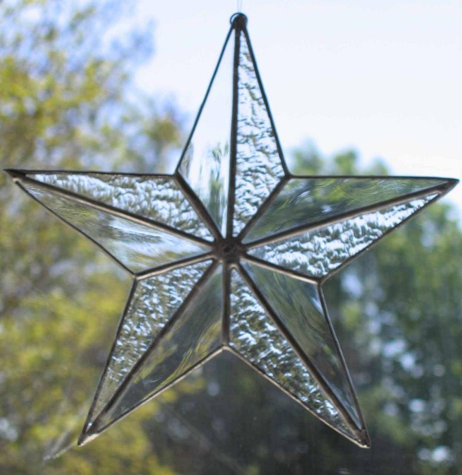 Clear Lone Star Stained Glass Suncatcher