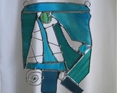 Shades of blue-green suncatcher - stained glass     SC2