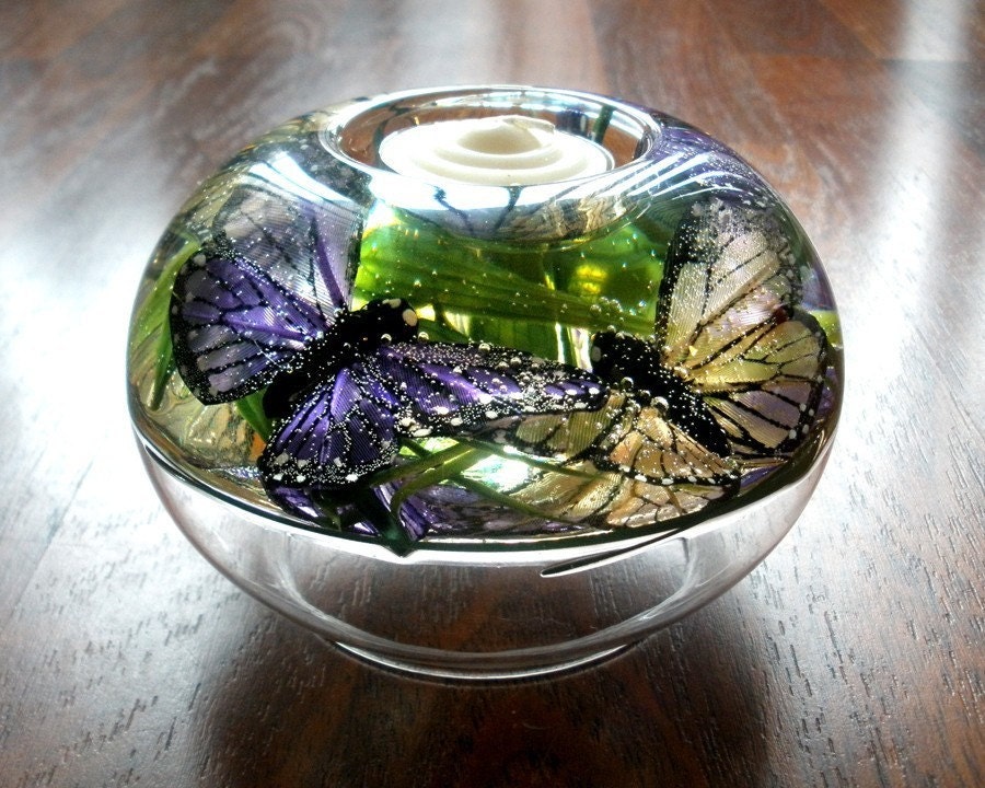 Purple Butterfly Candle Holder