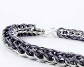 Chainmaille Bracelet - Full Persian Pattern - Purple Titanium Chain