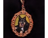 Custom-Painted Mini Pet Portrait Necklaces OF YOUR PET - Wearable Art Close to Your Heart - by Moonshine Baby -- A perfect Gift