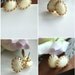 18K Gold Plated Ivory Creamy Lacy Gold Plated Crown Ear Post Earrings. Mother Gift. Bridesmaid Gifts. Bridesmaid Earrings. Ivory Wedding.