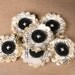 Vintage Dictionary Flowers with Big Black Buttons - My Little Birdie