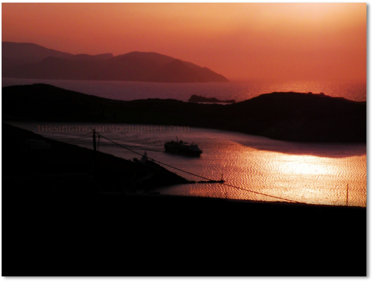 Dinner With A View - 8x10 Fine Art Photo Print - Ios, Greece
