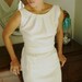 Back-Collar Wrap Pencil Dress w/Pleated Patched Pockets