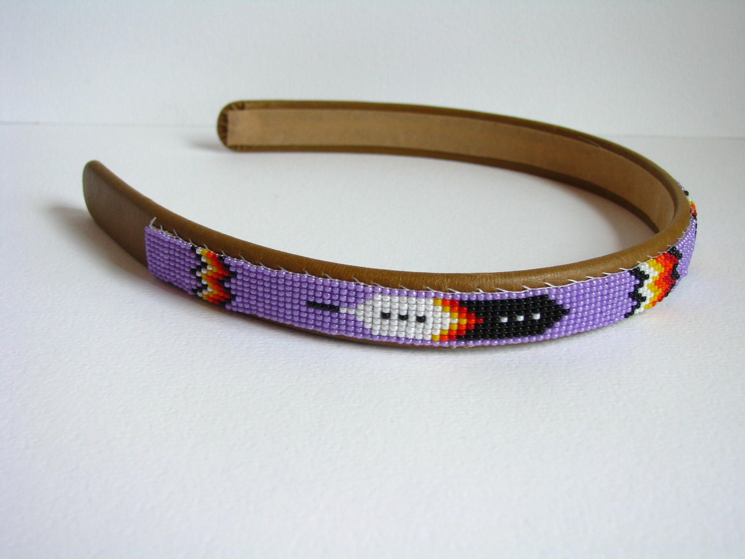 Headband - Navajo-Beaded - Lavender Purple - Native American