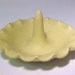 Ring Holder Sunny Lemon Yellow Wheelthrown Clay Ruffled Fluted Scalloped