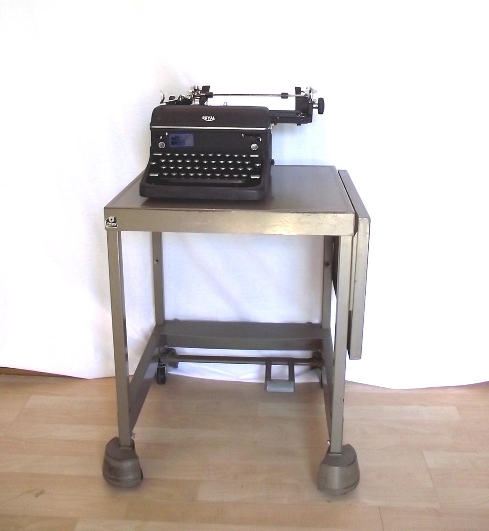 1960s Rolling Typewriter Desk Tiffany Industrial by judygovintage