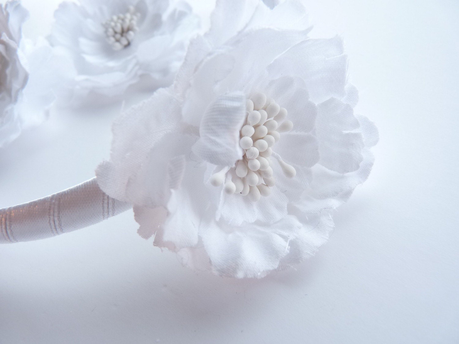 Whimsical Flower Headband in Snow White