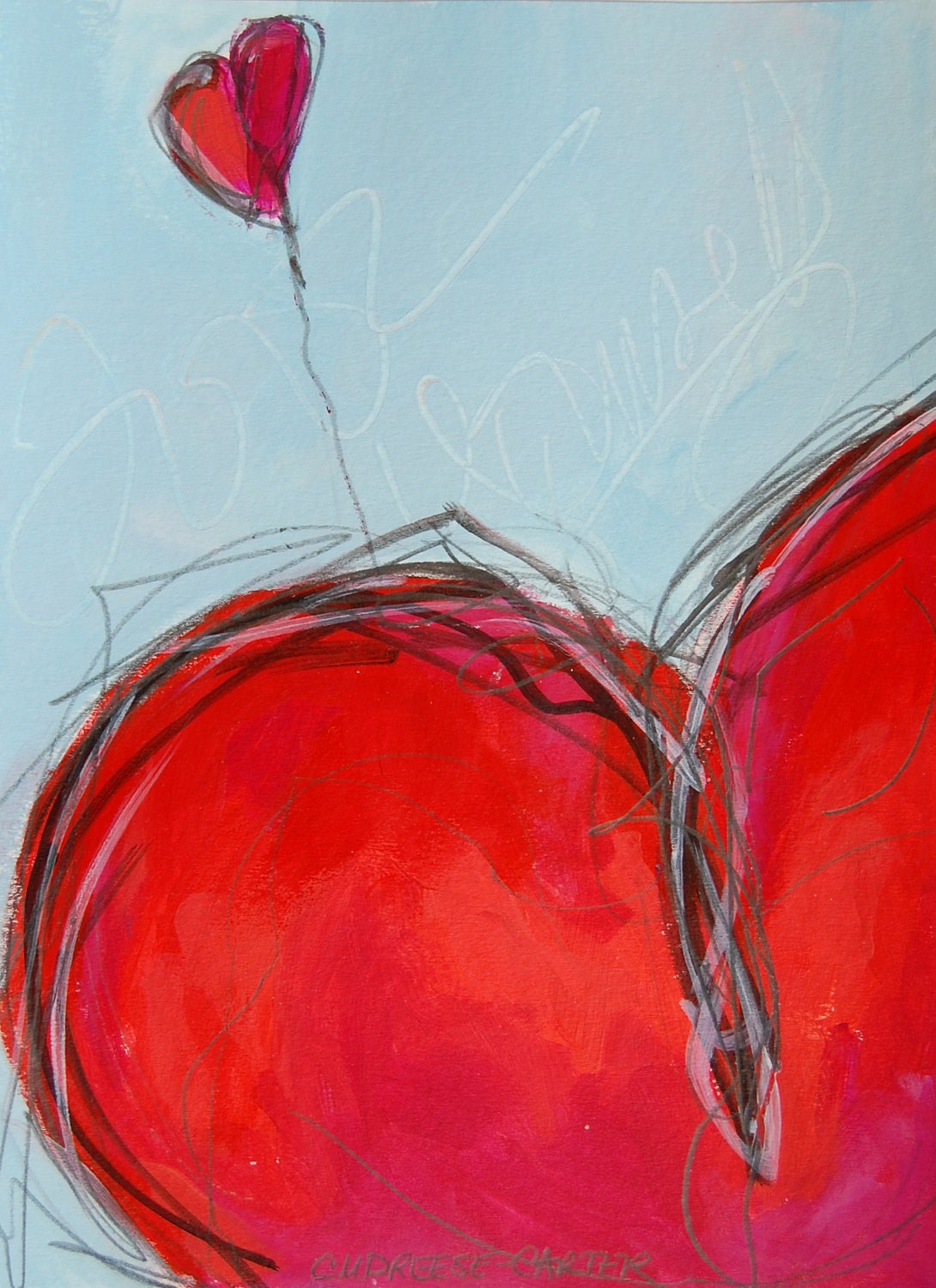 5 x 7 Print- from Heart Painting by artist Christi Dreese-Carter