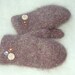 Handknit Mittens felted wool with Vintage Buttons