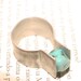 Aluminium minimalist ring with craved blue stone