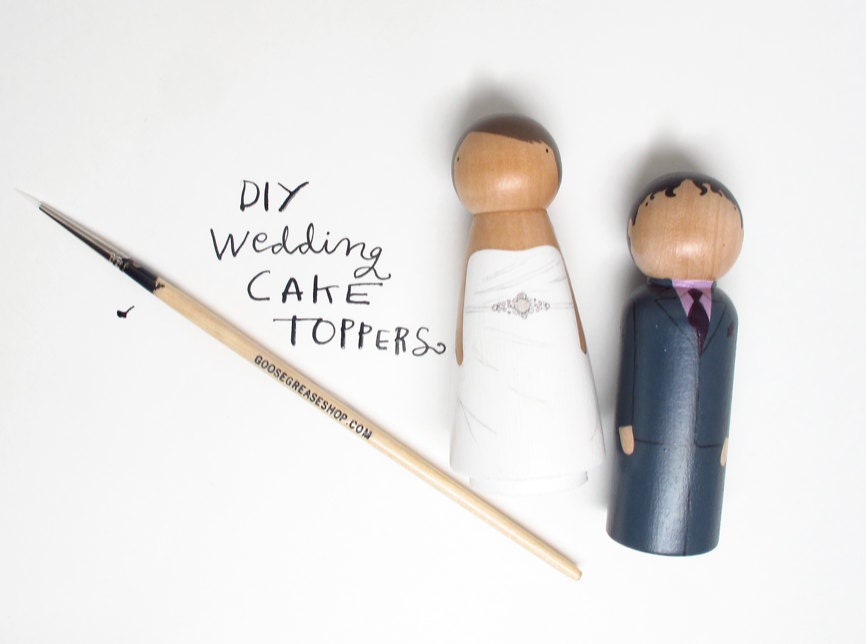 Wedding Cake Toppers - DIY - Simple Wedding Kit in a Bag // Bride Groom Cake Toppers