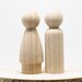 Fair Trade 2 Wooden Dolls - Wedding Cake Toppers with SKIRT - size 3.5" - Unpainted and comes with Instruction booklet