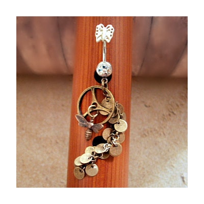 Steampunk Bumble Bee, Butterfly, Navel jewelry