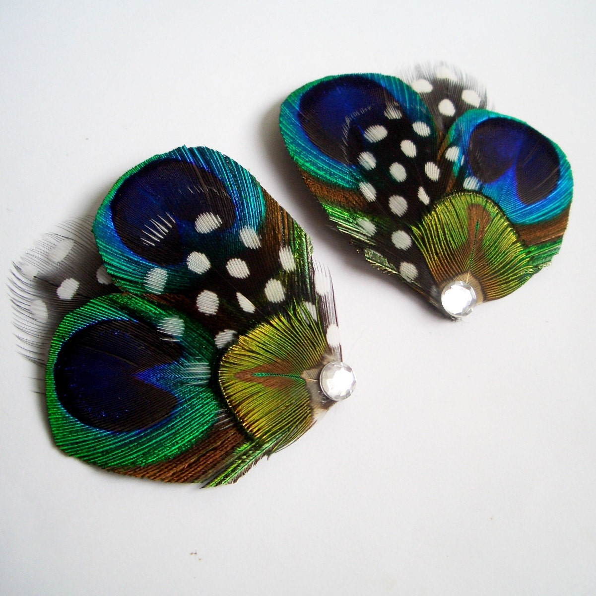 Peacock Feather Shoe Clips - COCO