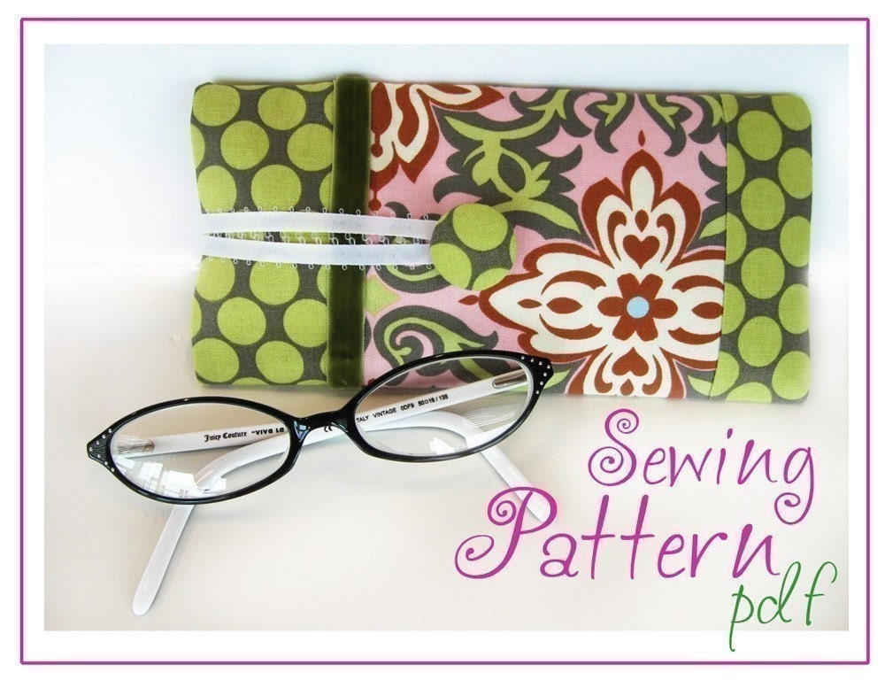 Sassy Eyeglass Case ((INSTANT DOWNLOAD)) PDF Sewing Pattern