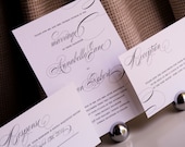 Custom Annabelle Design  Package 3 piece set with invitation, reception card, and response card