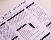 DIY Printable Wedding Newsletter Style Program on one perfect sheet