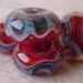 boro lampwork glass bead red blue SKY RAPTURE