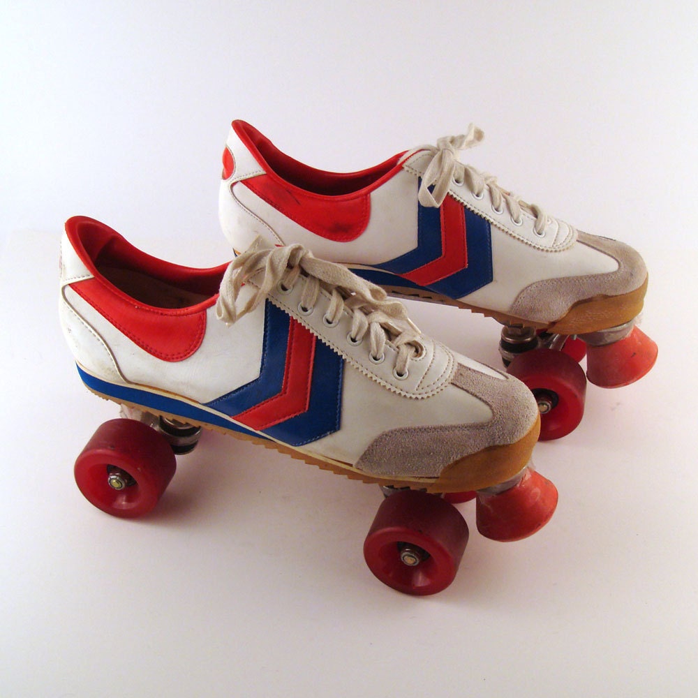 Roller Skates Vintage 1980s Red White and by purevintageclothing
