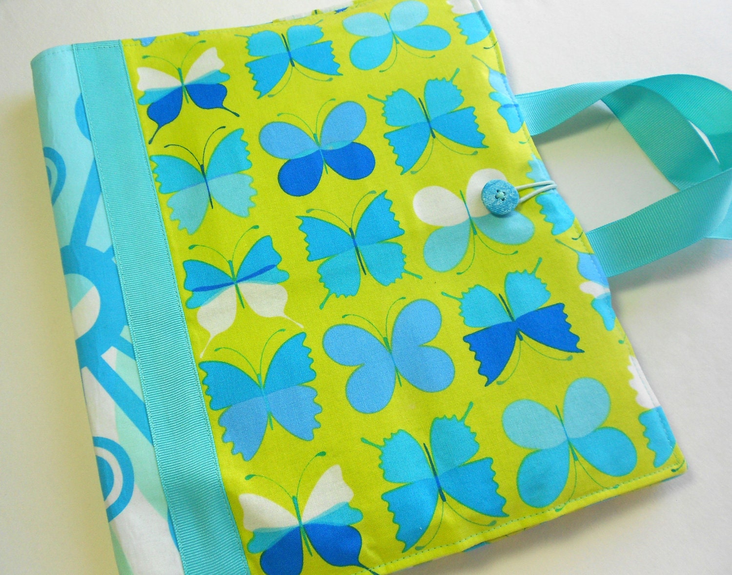 Coloring Book and Crayon Travel Tote in Butterfly Fabric