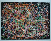 36x48x1 Rainbow Scribble canvas painting