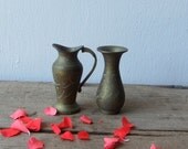 Vintage Brass Vases - A Pair