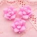 Danity Pink Flower Cabochon in Glitters - 6pcs