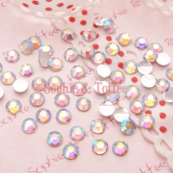 Clear AB Resin Faceted Rhinestones 4mm Set of 200pcs