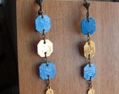sale - NEFERTITI - wood, vinyl, brass, earrings