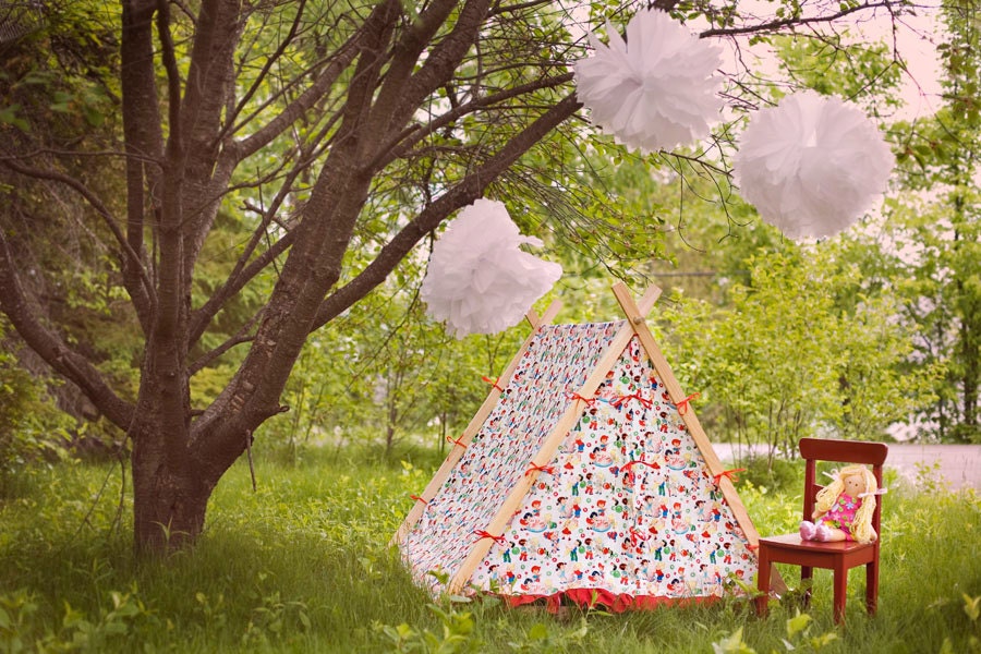 NOW ON SALE-----Children's A-Frame Ruffle Tent cover by Teepee and Tent