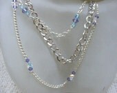 SALE Swarovski Crystal Butterfly Chain  Necklace