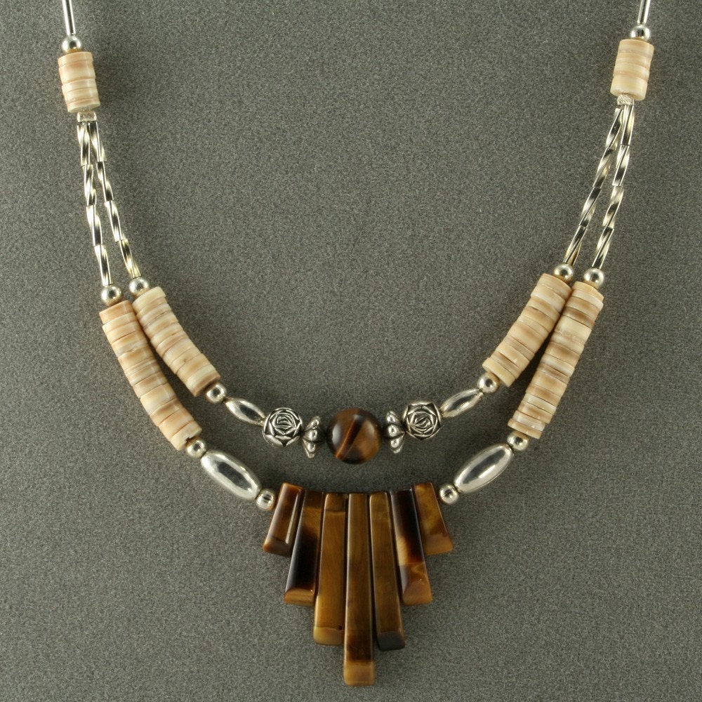 Eat Pray Love - Handmade Brown Tiger Eye Necklace