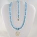 Handmade Sapphire Necklace with Silver Flower and Bracelet
