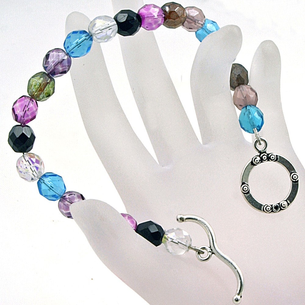Handmade Multi-Colored Firepolish Bead Bracelet