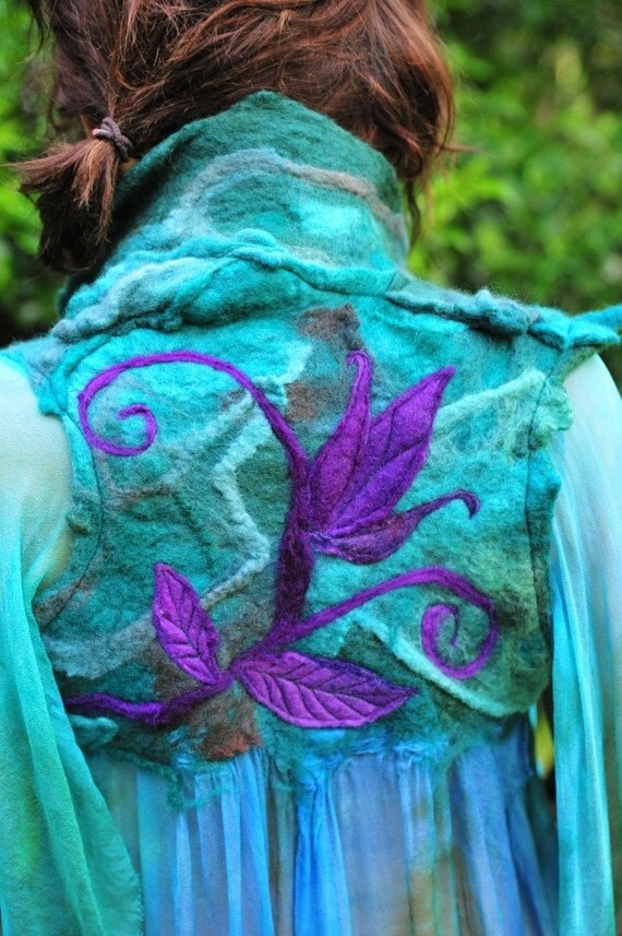 RESERVED for Yvette - Felt Fairy Melted Tulip Mermaid Gown OOAk