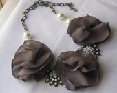 The Delphine fabric flower necklace