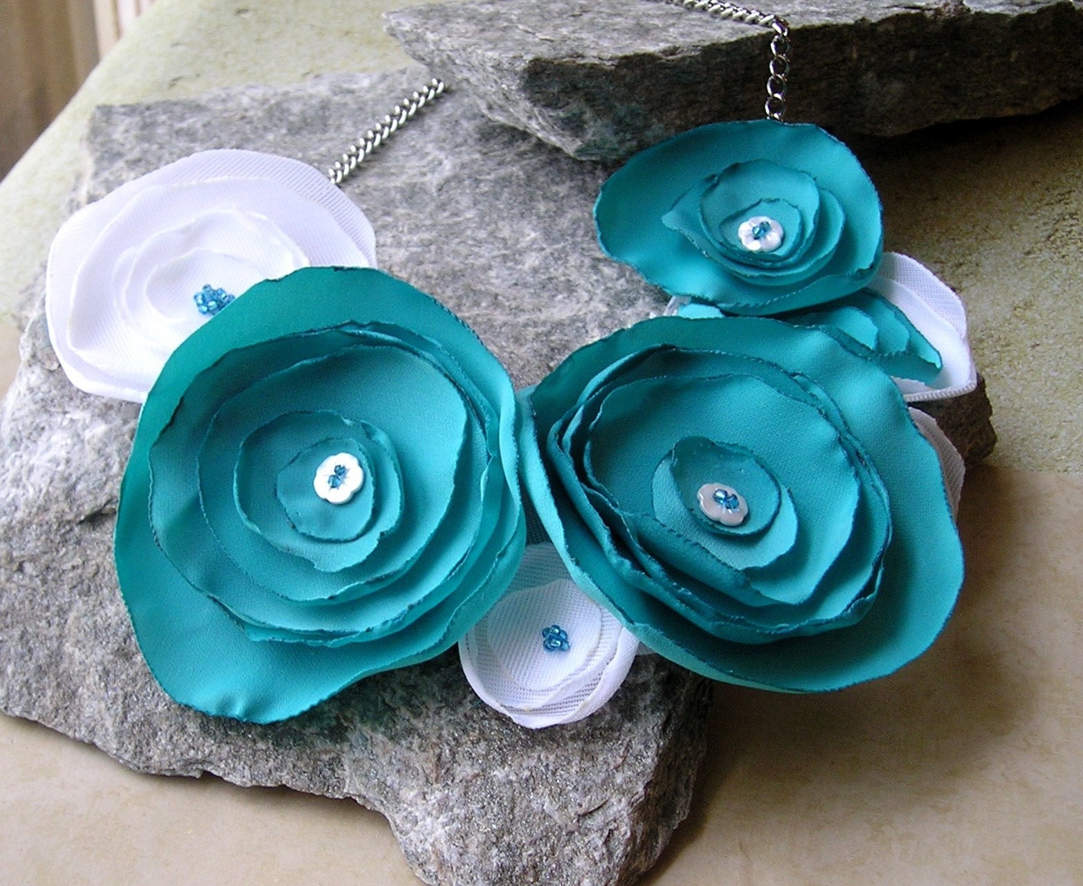 The Riviera fabric flower necklace