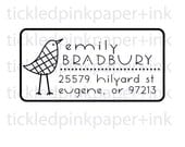 Custom address stamp with tall bird