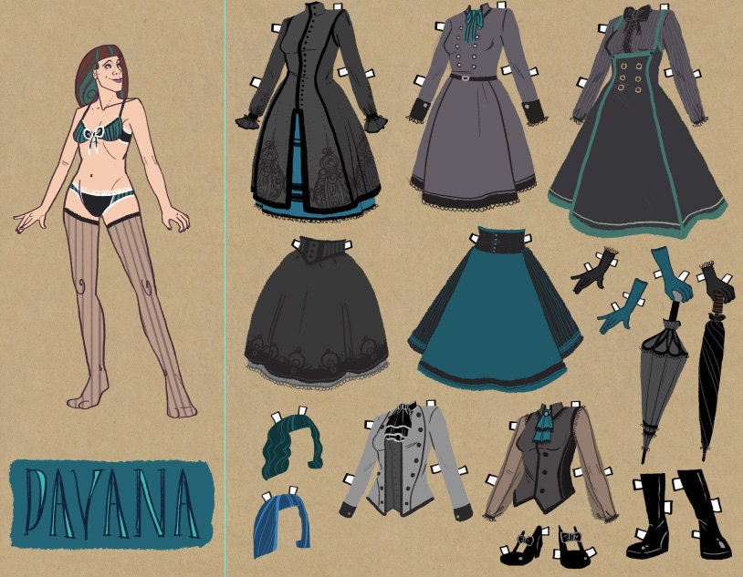 DAVANA Gothic Lolita Paper Doll DIGITAL