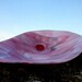 SALE Pink Red Fused Glass Bowl Blue Red Spot of Jupiter