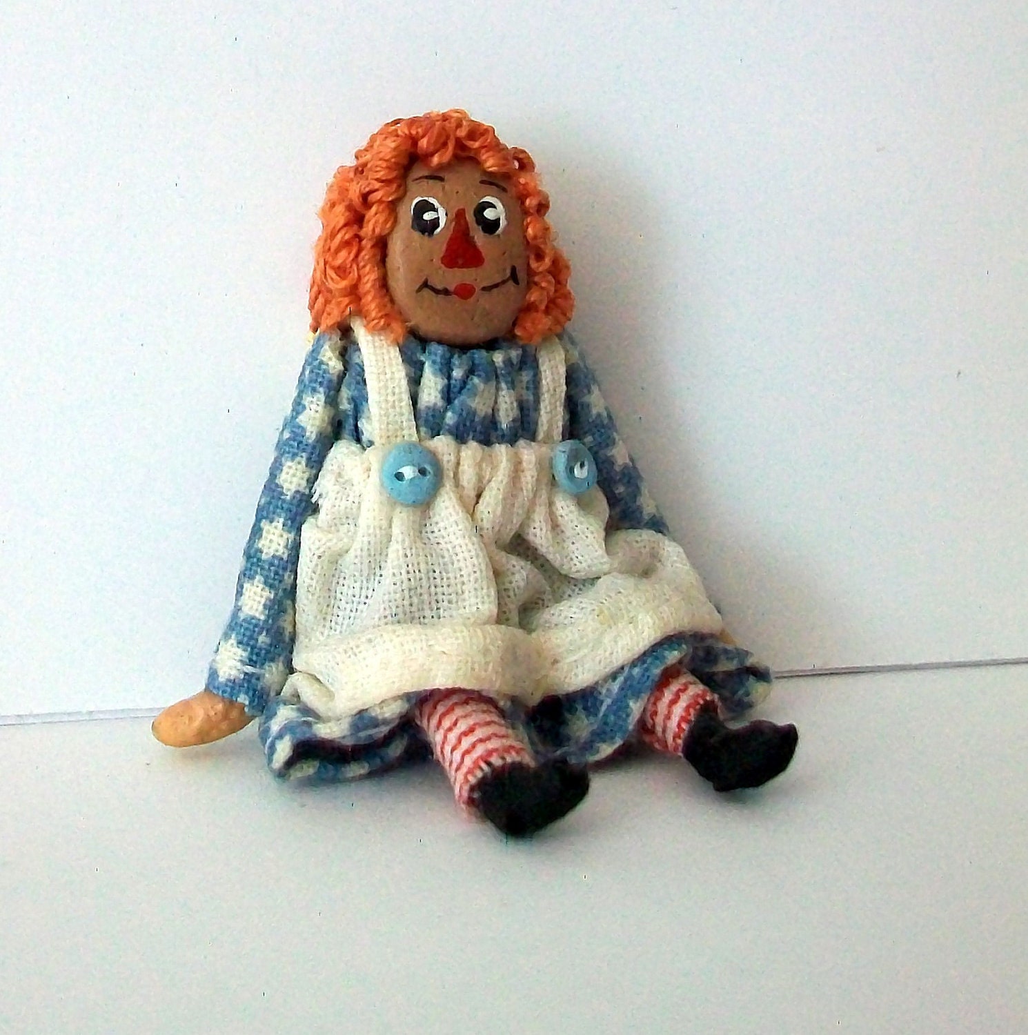 Miniature Raggedy Ann Doll (1 inch dollhouse scale)