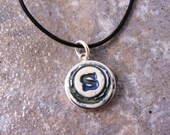 S, Little Porcelain Initial Necklace - Handmade, personalize, ceramic, gift, wedding, anniversary, birthday
