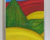 Lemon Still Life--- Original Painting--- acrylic on 16 x 20 canvas with silver frame by DylanD