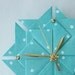 Birthday Gift - Aqua Polka Dot Origami Clock - Large