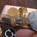 6 Gold tone Ring Findings Forms blanks Button Jewelry