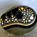 Painted Galaxy Design Rock, Black, Gold and Silver Stars