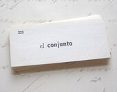 Vintage Spanish Vocabulary Words - Flash Cards, set of 25 (FC0011) - EccentricitySupplyCo
