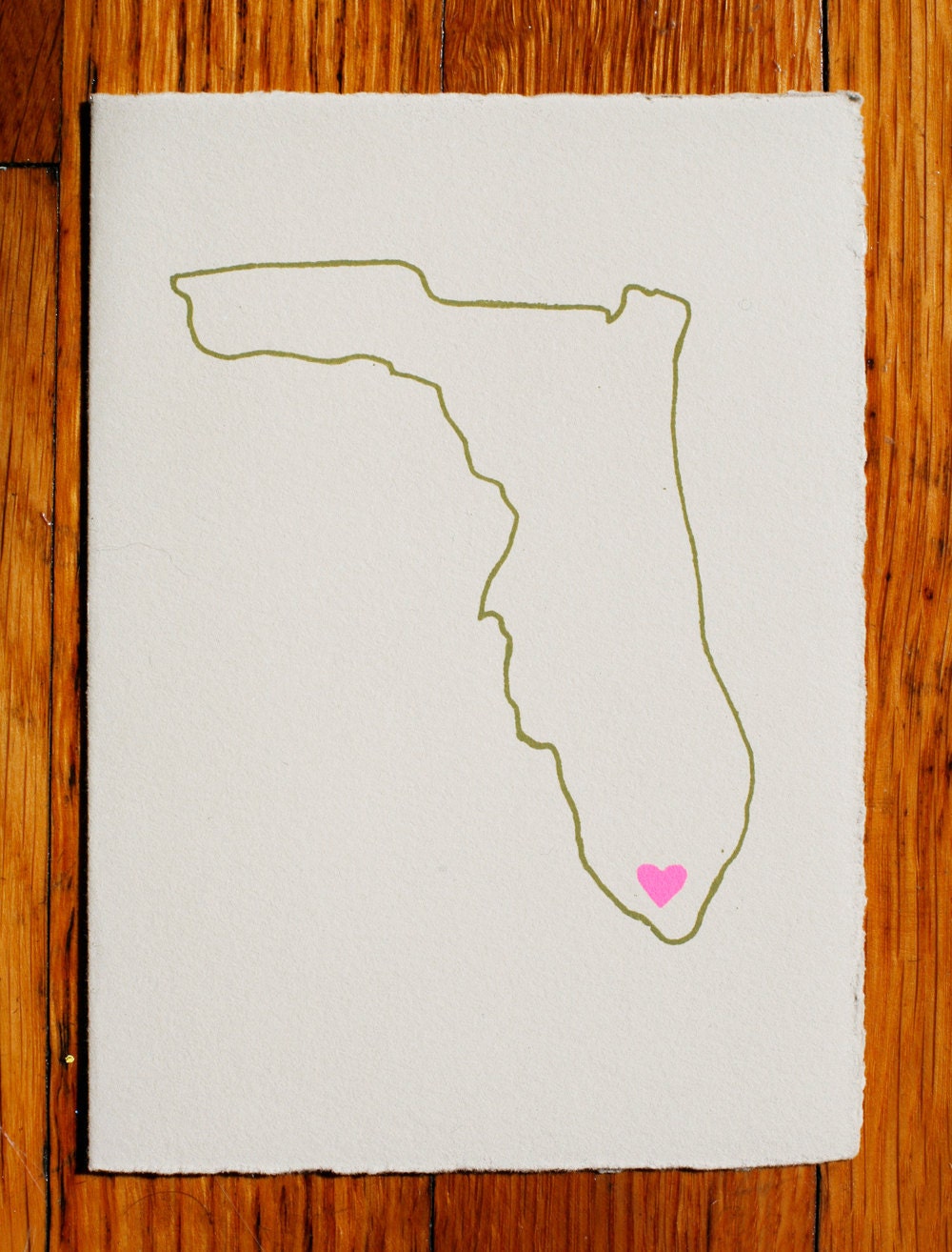 I Heart Florida blank greeting card